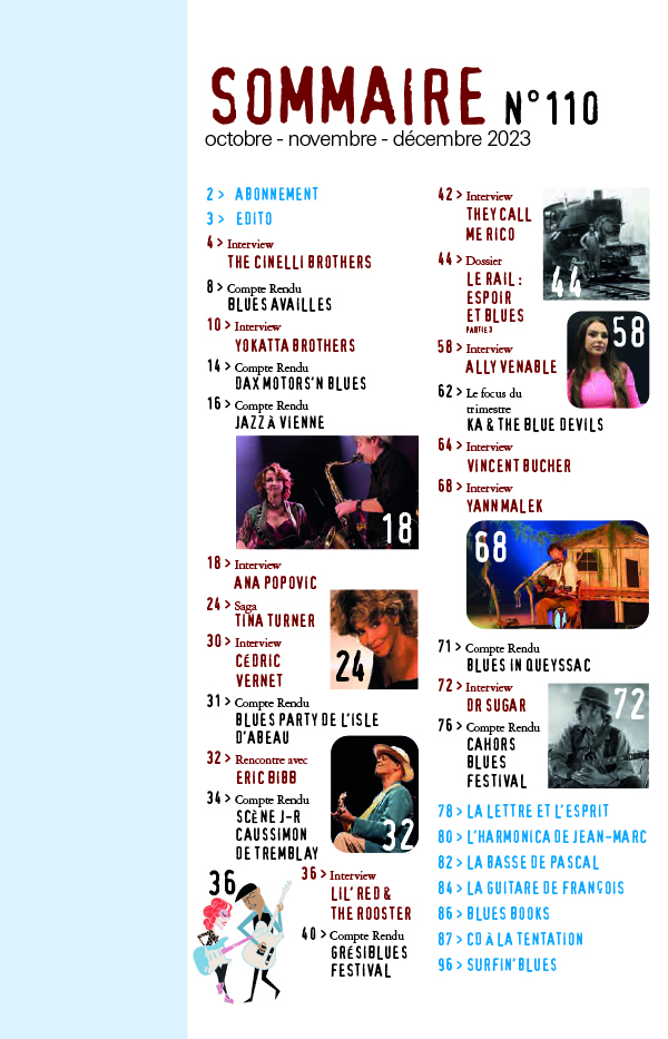 Sommaire BLues Magazine N°109